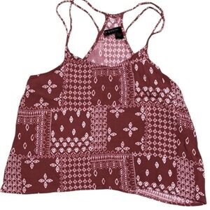 🌺 FULL TILT BANDANNA PRINT FLOWEY SPAGHETTI STRAP TANK TOP BLOUSE Sz.M